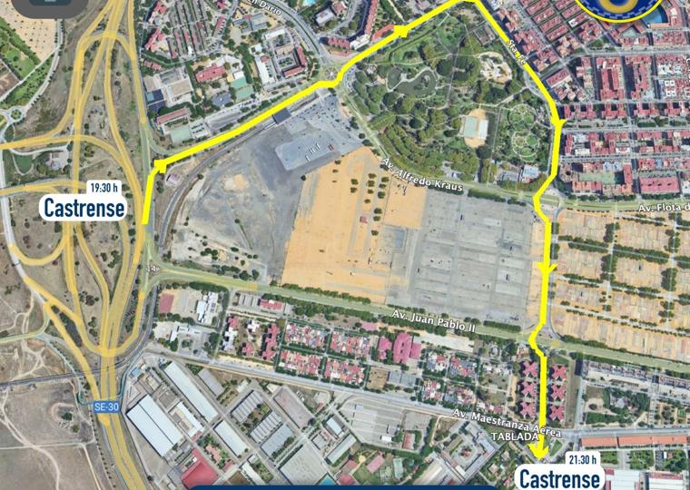 Recorrido de la hermandad del Rocío Castrense